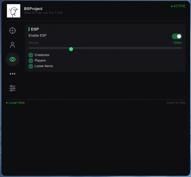 How to Fish "BSProject - ModMenu от QuasarUI: Редактор игрока, оружия, прицеливания, скорости и ESP"