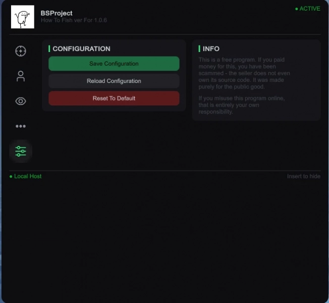 How to Fish "BSProject - ModMenu от QuasarUI: Редактор игрока, оружия, прицеливания, скорости и ESP"