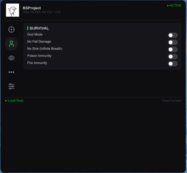 How to Fish "BSProject - ModMenu от QuasarUI: Редактор игрока, оружия, прицеливания, скорости и ESP"
