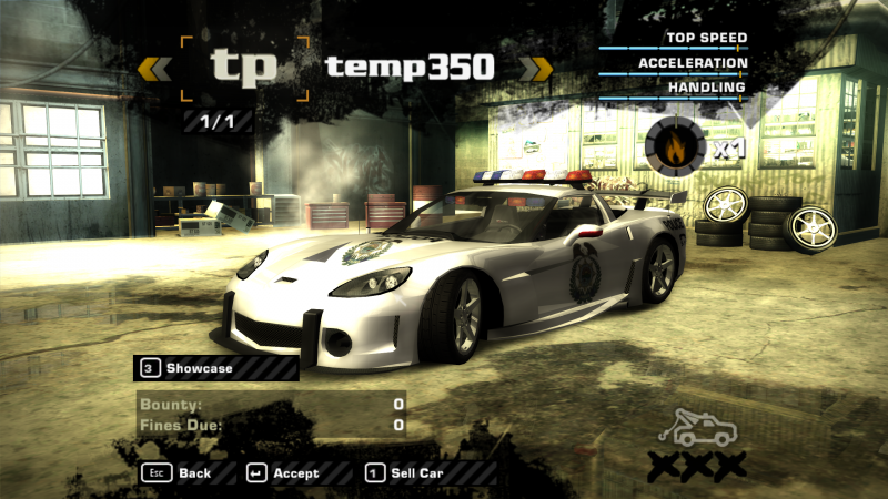 Need For Speed Most Wanted (2005) "Сохранение - много денег, 0 рейтинга, 0% карьеры Коповский Corvet в гараже"