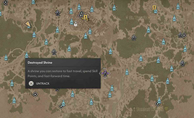 Где найти все святилища в The Blood of Dawnwalker - точки быстрого перемещения