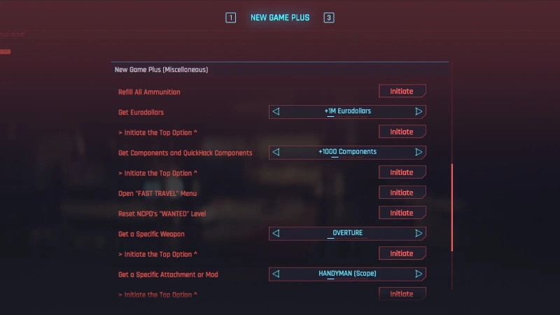 Cyberpunk 2077 "Чит-Меню от MidasVertex: Редактор игрока и предметов"