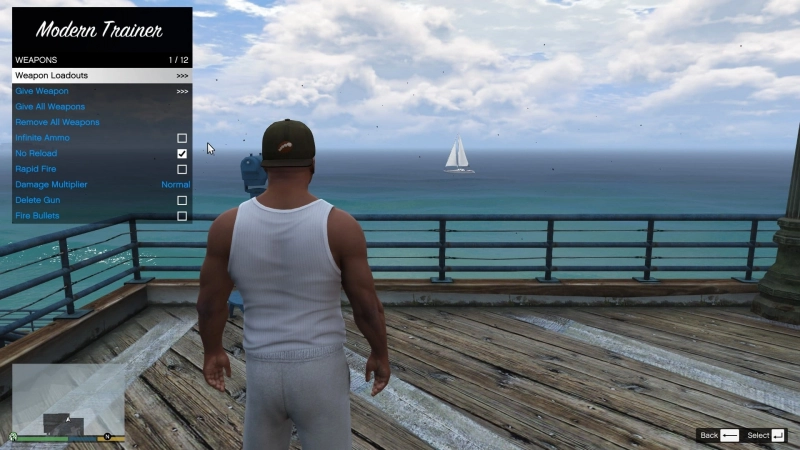 GTA V "Modern Trainer от onestarlaw: Игрок, оружие, транспорт, враги, телохранители и карта"