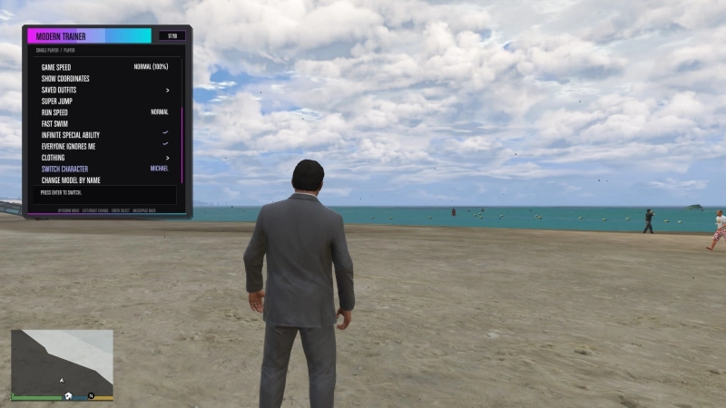 GTA V "Modern Trainer от onestarlaw: Игрок, оружие, транспорт, враги, телохранители и карта"